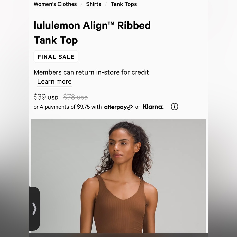 Lululemon Align Ribbed Tank